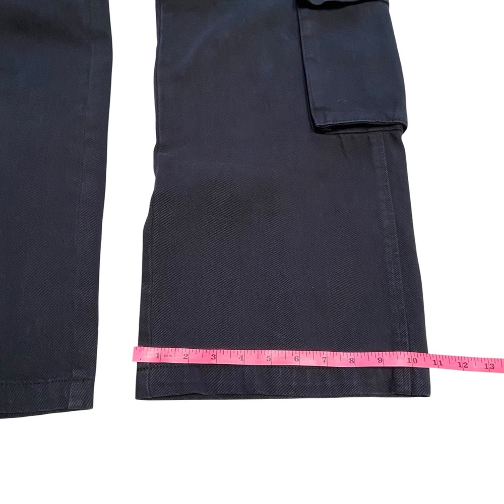 Pacsun Black Asymmetrical '90s Baggy Cargo Jeans Pants 26 Small Wide Leg - Picture 14 of 15